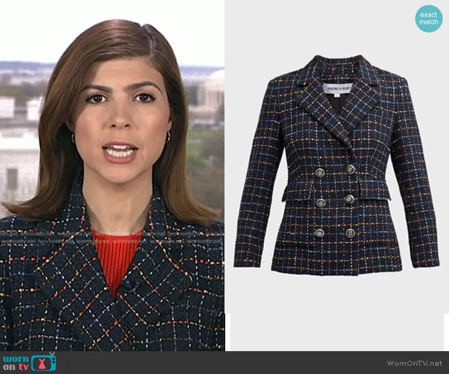 Veronica Beard Rumer Dickey Jacket worn by Monica Alba on NBC News Daily