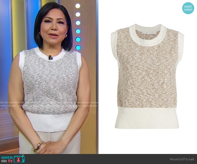 Veronica Beard Sorkin Knit Top worn by Stephanie Ramos on Good Morning America