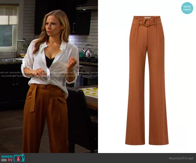 Veronica Beard Sunny Belted Pants worn by Ava Vitali (Tamara Braun ) on Days of our Lives