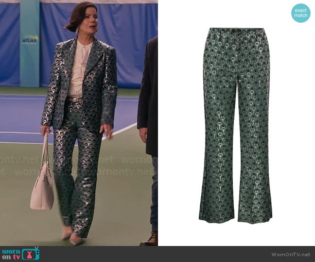 Weekend Max Mara Jacquard Flared Trousers worn by Margaret Wright (Marcia Gay Harden) on So Help Me Todd