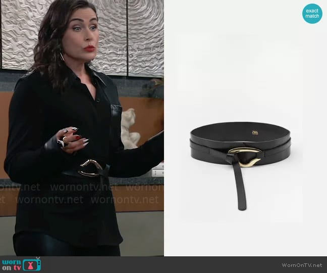 Zara Leather Sash Belt worn by Lois Cerullo (Rena Sofer) on General Hospital