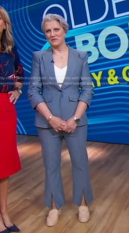 Abby Haliti’s grey denim blazer and pants on Good Morning America