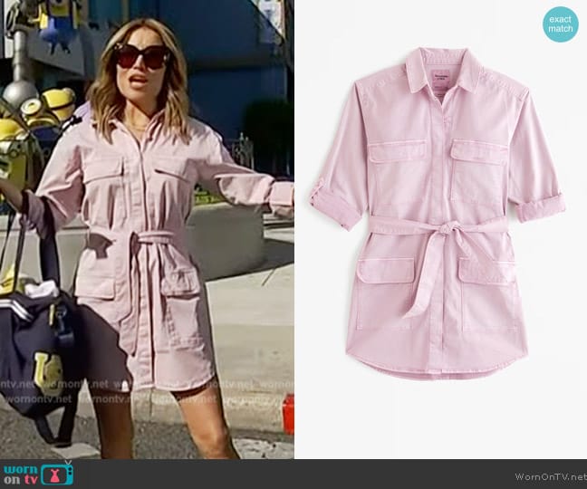 Abercrombie & Fitch Utility Shirt Dress worn by Kit Hoover on Access Hollywood