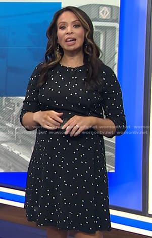 Adelle's black polka dot maternity dress on Today