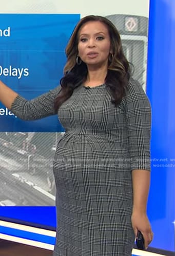 Adelle’s grey plaid maternity dress on Today