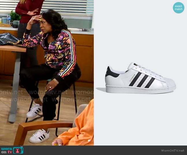 Adidas Superstar Sneakers worn by Tina Butler (Tichina Arnold) on The Neighborhood