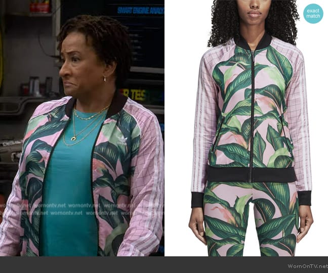 Adidas Farm Superstar Tracktop worn by Lucretia Turner (Wanda Sykes) on The Upshaws