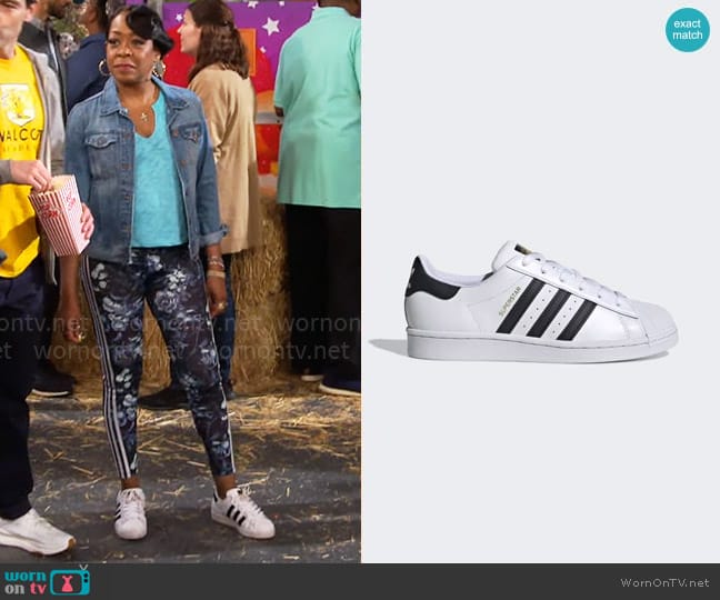 Adidas Superstar Sneakers worn by Tina Butler (Tichina Arnold) on The Neighborhood