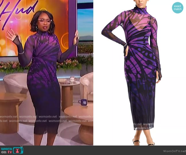 AFRM Shailene Turtleneck Bodycon Midi Dress worn by Jennifer Hudson on The Jennifer Hudson Show