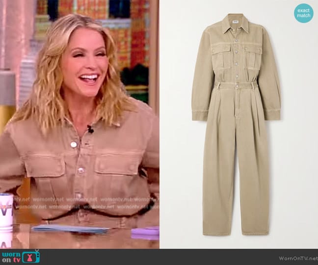 Agolde Silka organic denim jumpsuit worn by Sara Haines on The View