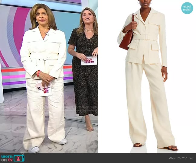 WornOnTV: Hoda’s white belted jacket and pants on Today | Hoda Kotb ...