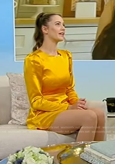 Alexia Delarosa's gold mini dress on Tamron Hall Show