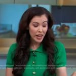 Ali Rosen’s green button front knit dress on Good Morning America