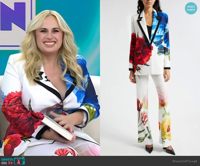 Alice + Olivia Denny Blazer and Ultra Pants worn by Rebel Wilson on Today