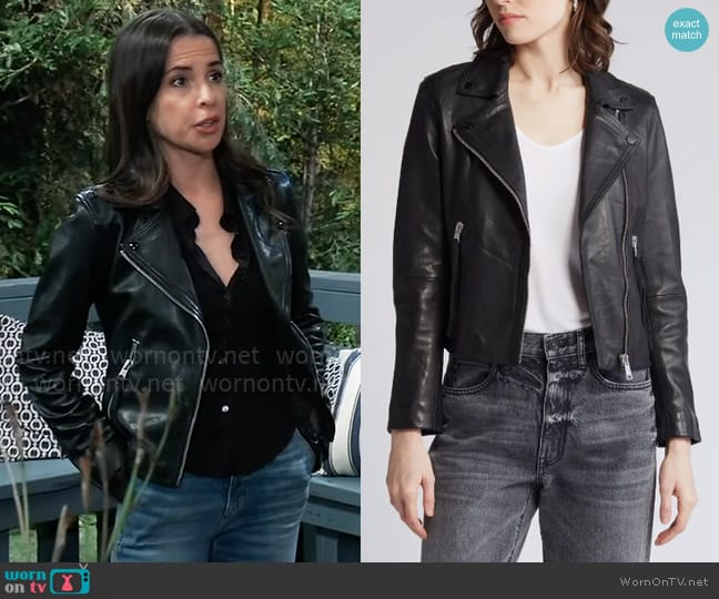 WornOnTV: Sam’s leather moto jacket on General Hospital | Kelly Monaco ...