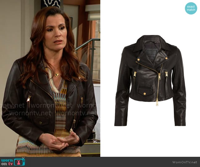 All Saints Elora Jacket worn by Chelsea Lawson (Melissa Claire Egan) on The Young and the Restless