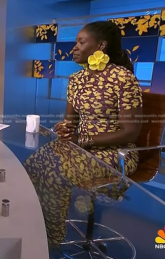 Alua Arthur's floral ruched dress on NBC News Daily