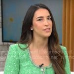 Aly Raisman’s green sequin tweed dress on CBS Mornings