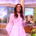 Alyssa’s pink floral applique dress on The View