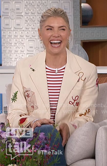 WornOnTV: Amanda’s love embroidered blazer on The Talk | Amanda Kloots ...