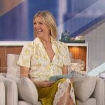 Amanda’s yellow floral top and lace-trim skirt on The Talk