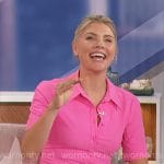 Amanda’s pink pleated hem shirtdress on The Talk