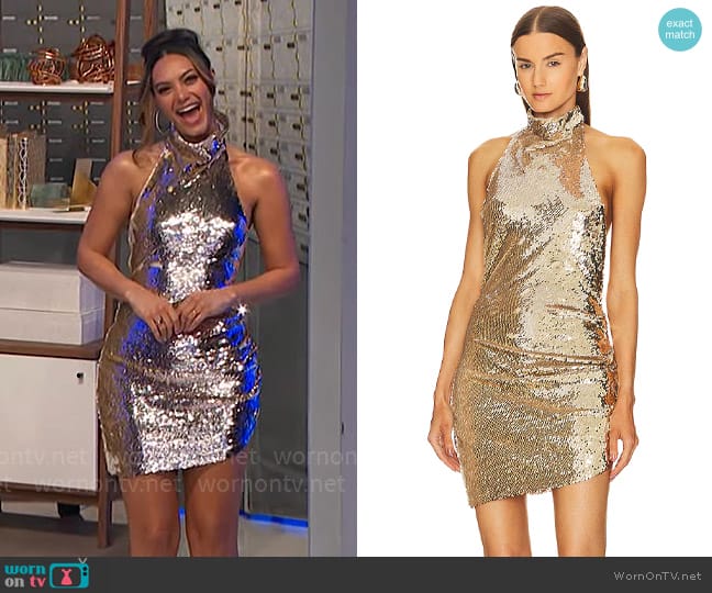 Amanda Uprichard Samba Dress worn by Alexis Gaube on The Price is Right