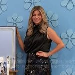 Amber's black sequin skirt mini dress on The Price is Right