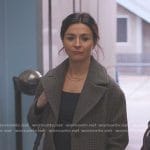 Amelia's grey plaid coat on Greys Anatomy