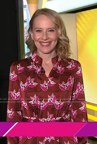 WornOnTV: Amy Ryan’s brown floral dress on Today | Clothes and Wardrobe ...