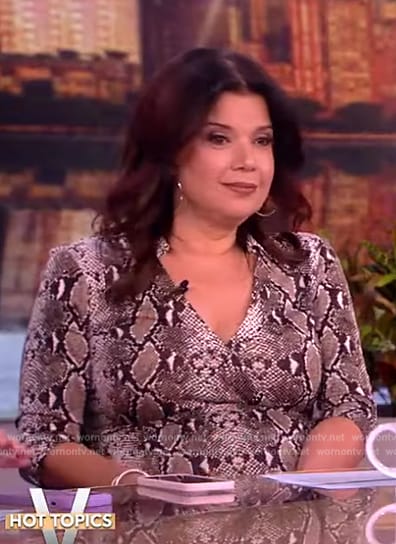 Ana's snake skin print wrap dress on The View