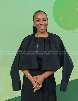 Anika Noni Rose's black cape jacket on Today