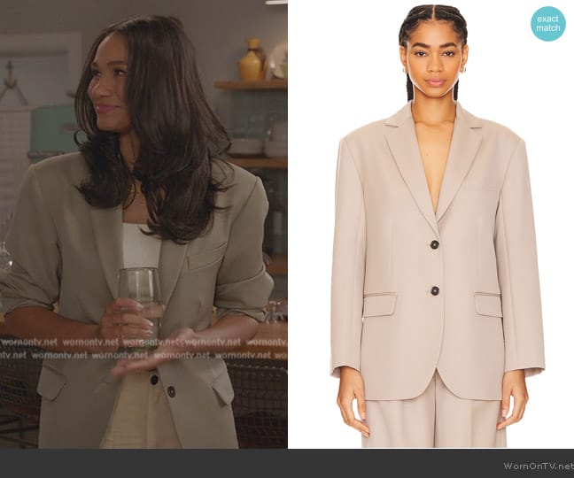 Anine Bing Quinn Blazer worn by Layla Keating (Greta Onieogou) on All American