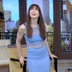 Anne Hathaway's blue ruffle skirt and top on Live with Kelly and Mark