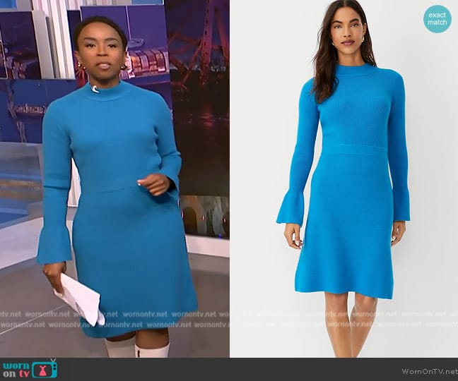 WornOnTV: Zinhle’s blue mock neck sweater dress on NBC News Daily ...