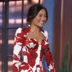 Anna Sawai’s floral sweetheart mini dress on The Kelly Clarkson Show