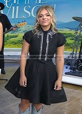 Anne Wilson's black crystal embellished dress on Today