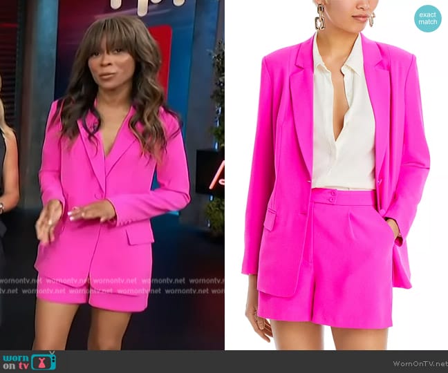 Aqua Single Breasted Blazer worn by Zuri Hall on Access Hollywood