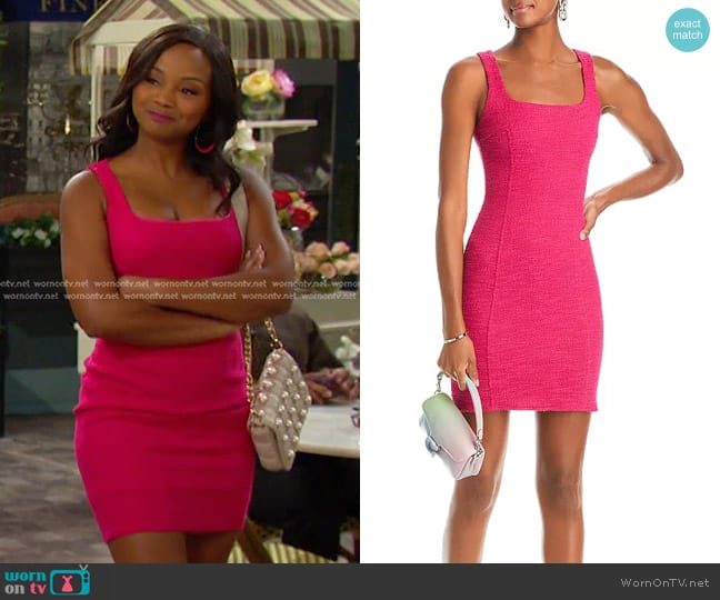 Aqua Square Neck Dress worn by Chanel Dupree (Raven Bowens) on Days of our Lives