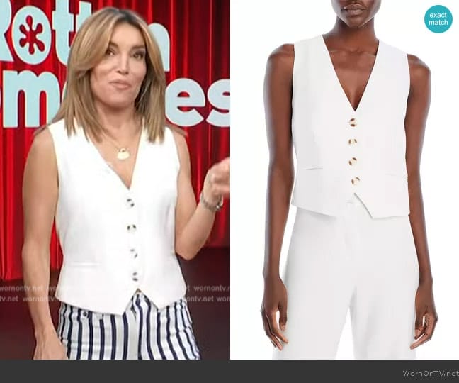 Aqua V Neck Vest worn by Kit Hoover on Access Hollywood