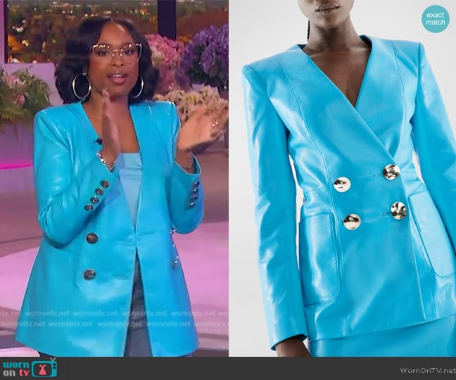 AS By DF Claude Recycled Leather Jacket worn by Jennifer Hudson on The Jennifer Hudson Show