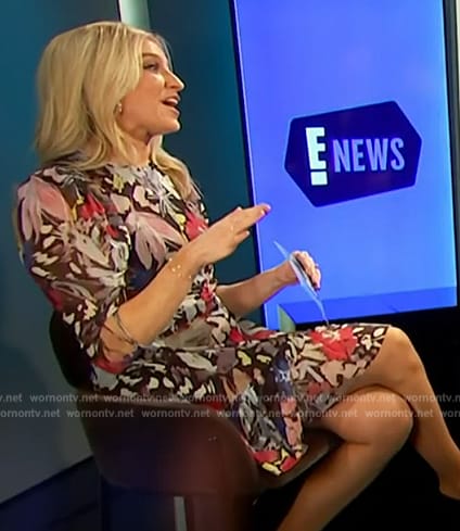 Ashley Bellman’s black floral print dress on E! News