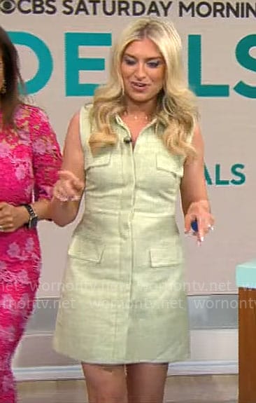 Ashley Bellman's light green dress on CBS Mornings