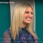 Ashley Bellman’s blue printed mesh dress on CBS Mornings