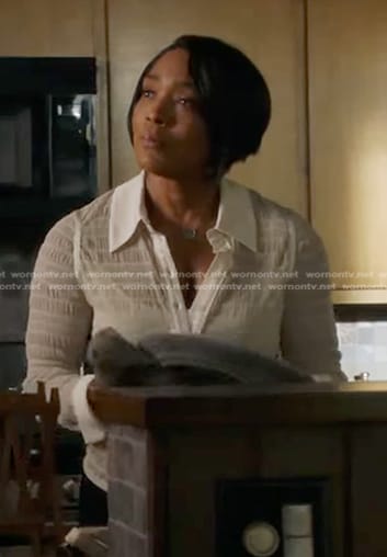 Athena's white mesh shirt on 9-1-1