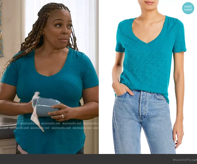 Anthony Thomas Melillo Slub Tee worn by Regina Upshaw (Kim Fields) on The Upshaws