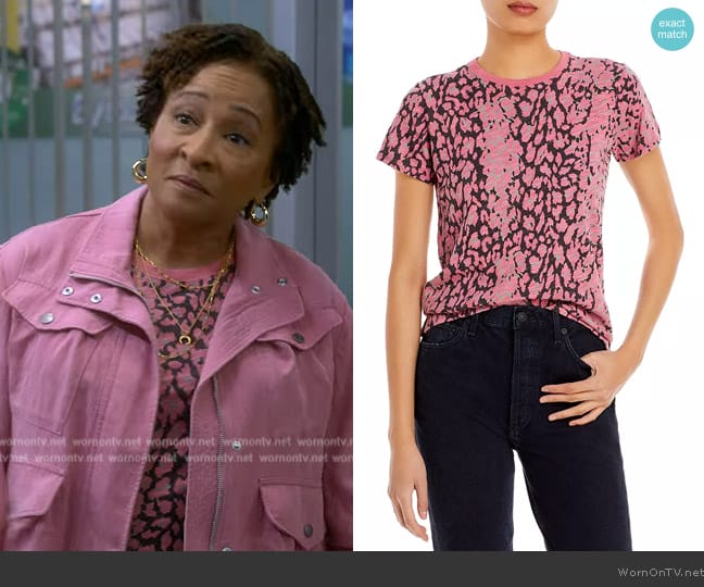 ATM Anthony Thomas Melillo Leopard Print Schoolboy Tee worn by Lucretia Turner (Wanda Sykes) on The Upshaws