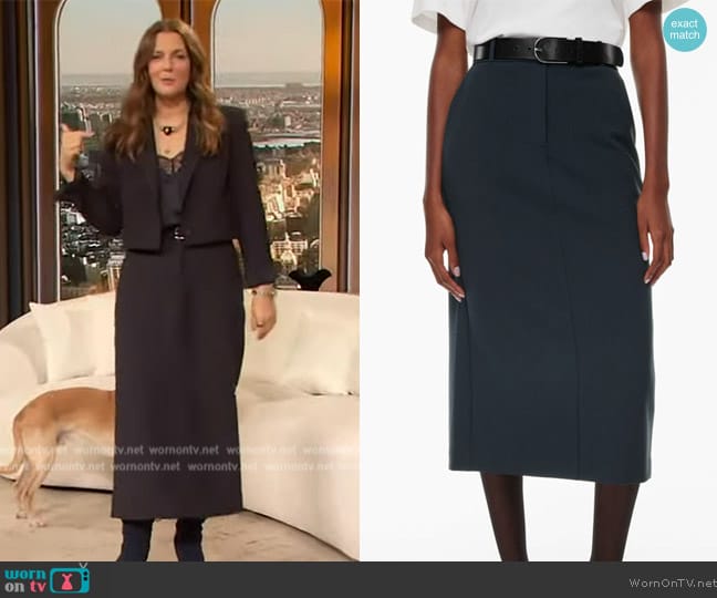 Babaton Chisel Maxi Skirt worn by Drew Barrymore on The Drew Barrymore Show