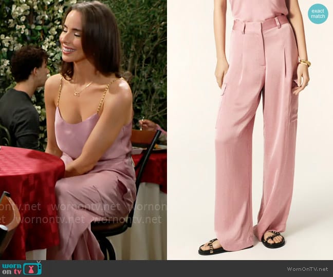 ba&sh Cary Pants worn by Ivy Forrester (Ashleigh Brewer) on The Bold and the Beautiful