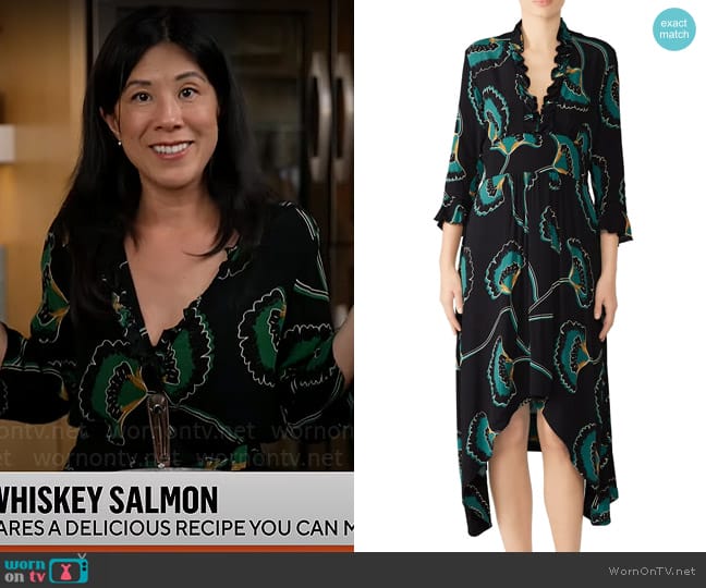 WornOnTV: Genevieve Ko’s green printed dress on CBS Mornings | Clothes ...